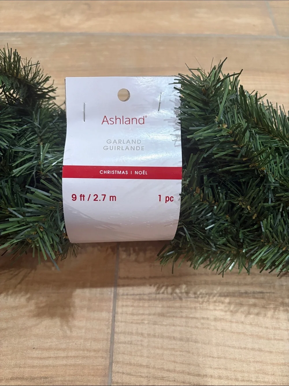 Ashland Dark Green Pine Holiday Garland 9’ long new